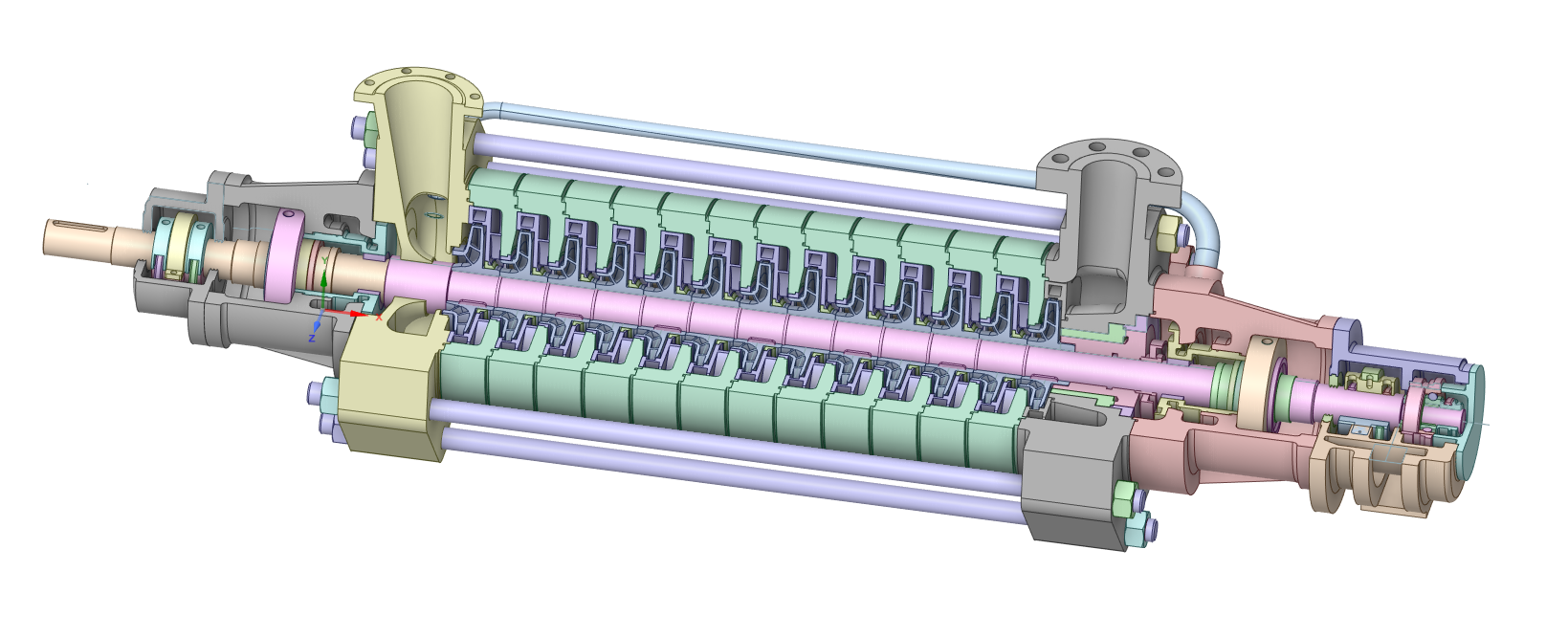 泵三维模型18:BB4多级锅炉给水泵